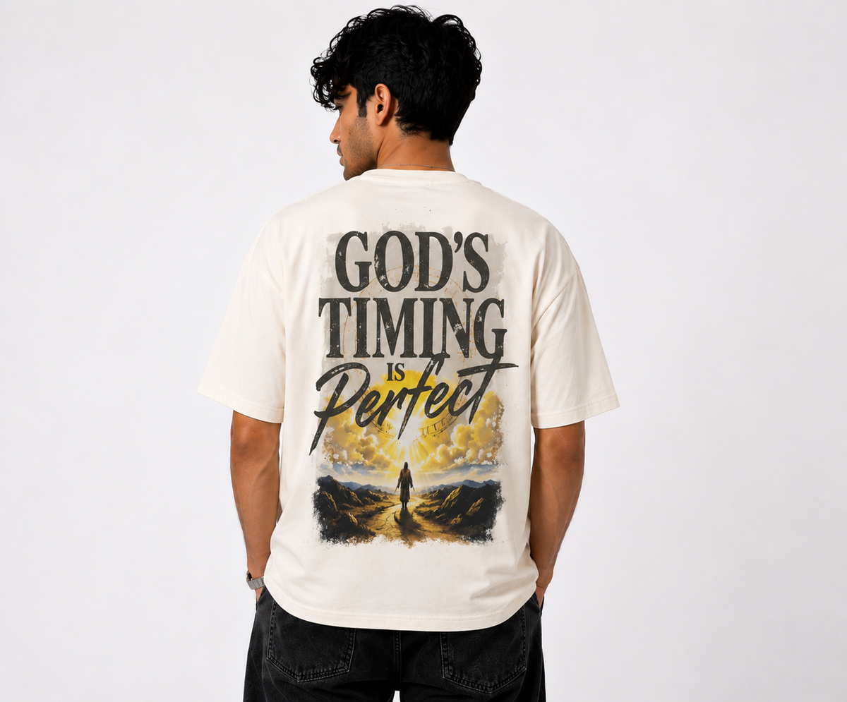GOD'S TIMING IS PERFECT — Unisex Oversized T-Shirt