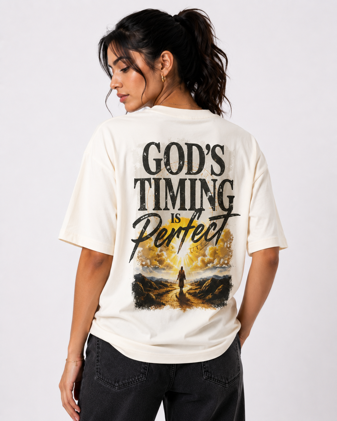 GOD'S TIMING IS PERFECT — Unisex Oversized T-Shirt